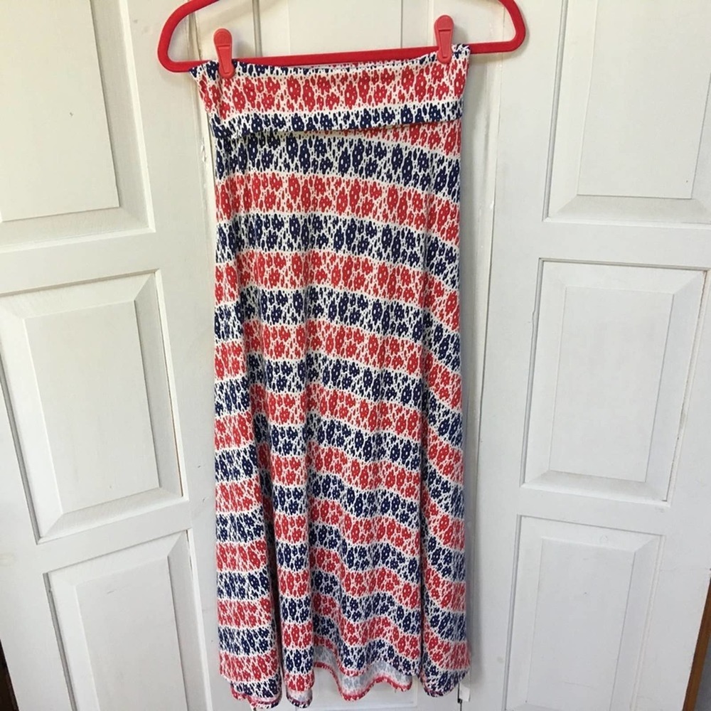 LuLaRoe Red, White, & Blue Maxi Skirt